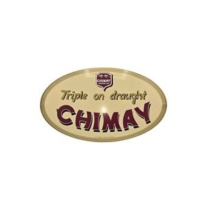 Chimay Triple on Draught‎ Beer Sign Oval Metal Bar Pub Man Cave Decor 18"